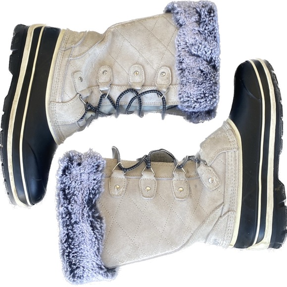 Khombu Shoes - Winter snow boots fur lined mid calf size 8